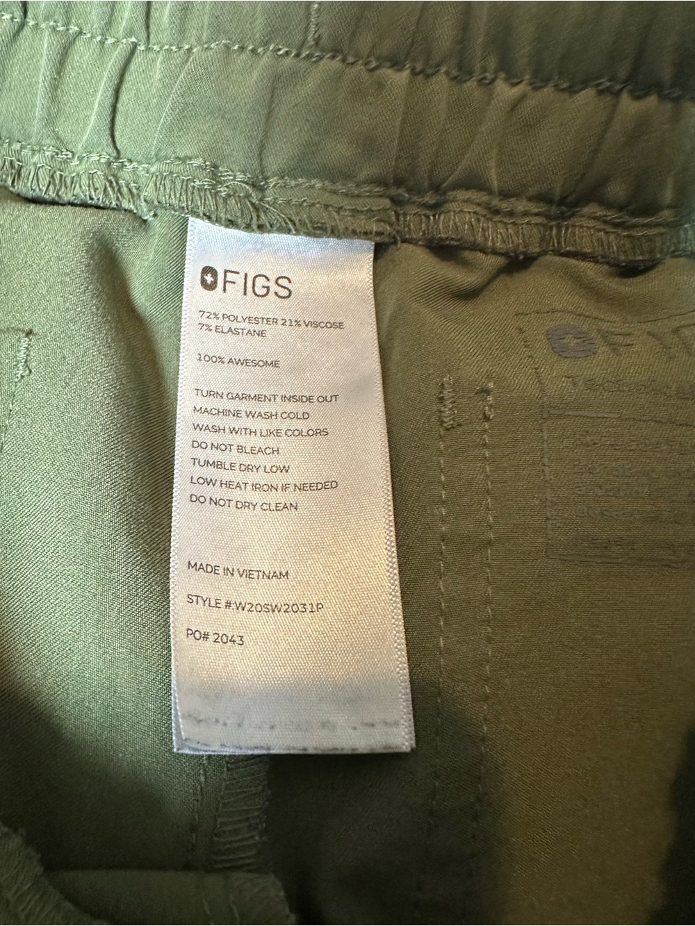 Figs women Olive Cargo Pants - Military Green - Picture 6 of 6